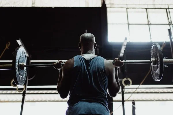 weightlifter training gym